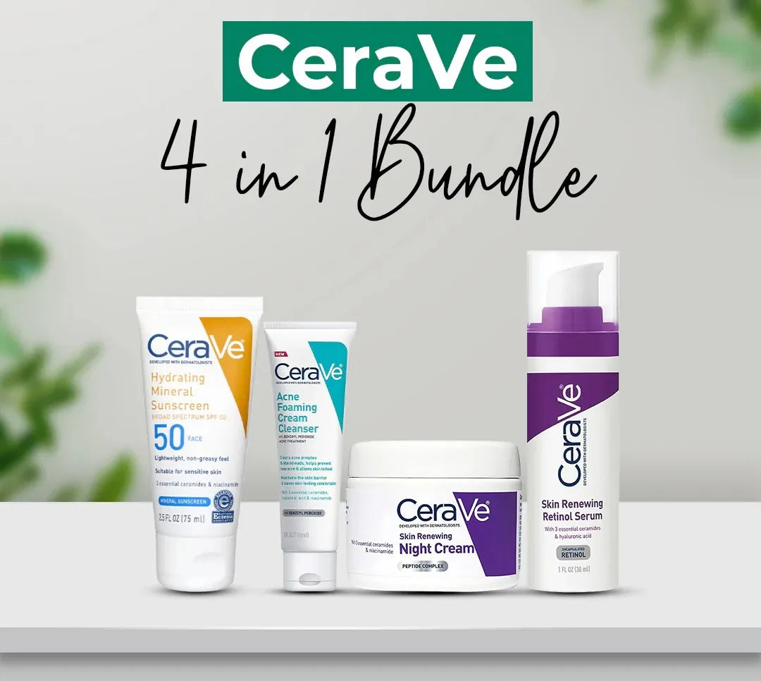 CeraVe 4-in-1 Skincare Kit – Cleanser, Serum, Night Cream & Sunblock for Healthy, Radiant Skin