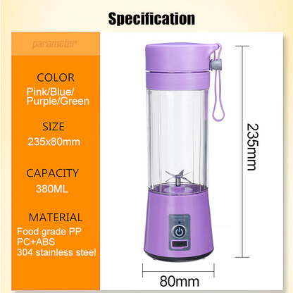 Six Blade Portable USB Electric Juicer Bottle Blender